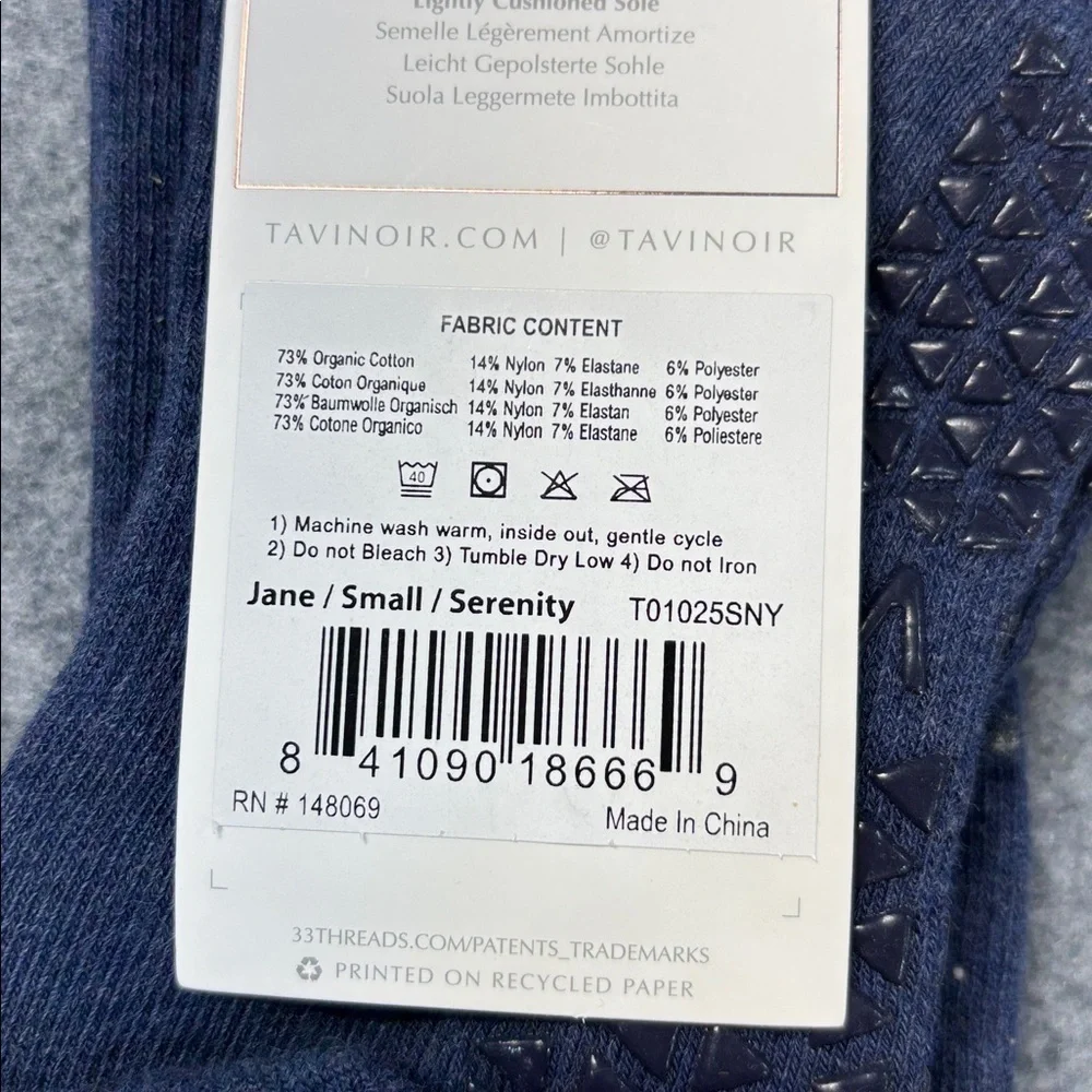 Tavi Grip  Jane non slip grip organic cotton  Socks in Blue small 6-8